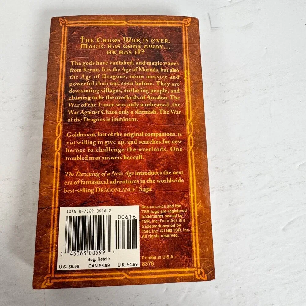 The Dawning of a New Age Jean Rabe 1996 First Printing Dragonlance‎ Fantasy TSR
